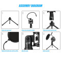 High Quality 3-IN-1Detachable Desktop Tripod Holder With Studio Mic Pop Filter Stand